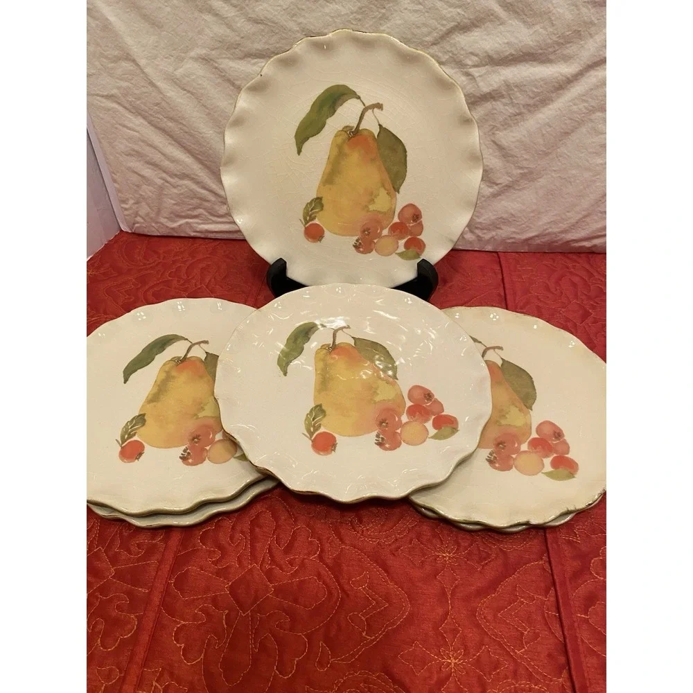 Set Of 6‎ Crate & Barrel HARVEST FRUIT 7.5